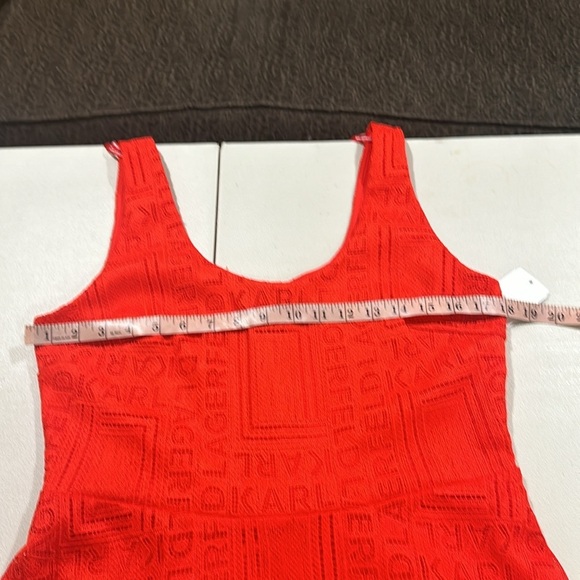 Karl Lagerfeld Logo Lace Midi Dress - Picture 4 of 8